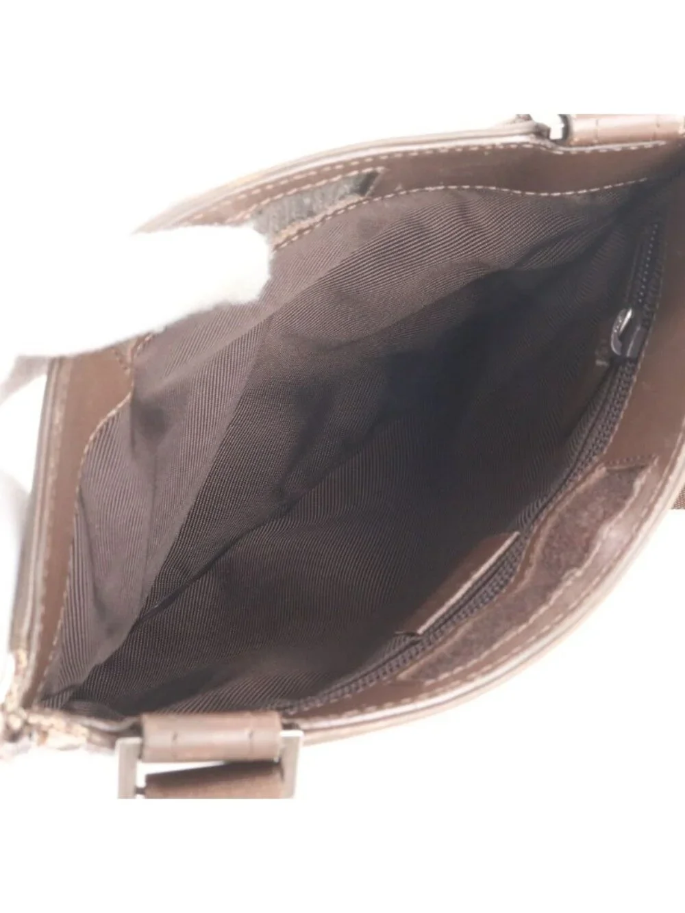 Gucci GG Canvas 019 Leather Shoulder Bag Crossbody Messenger Brown